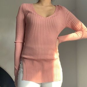 double split long sleeve top